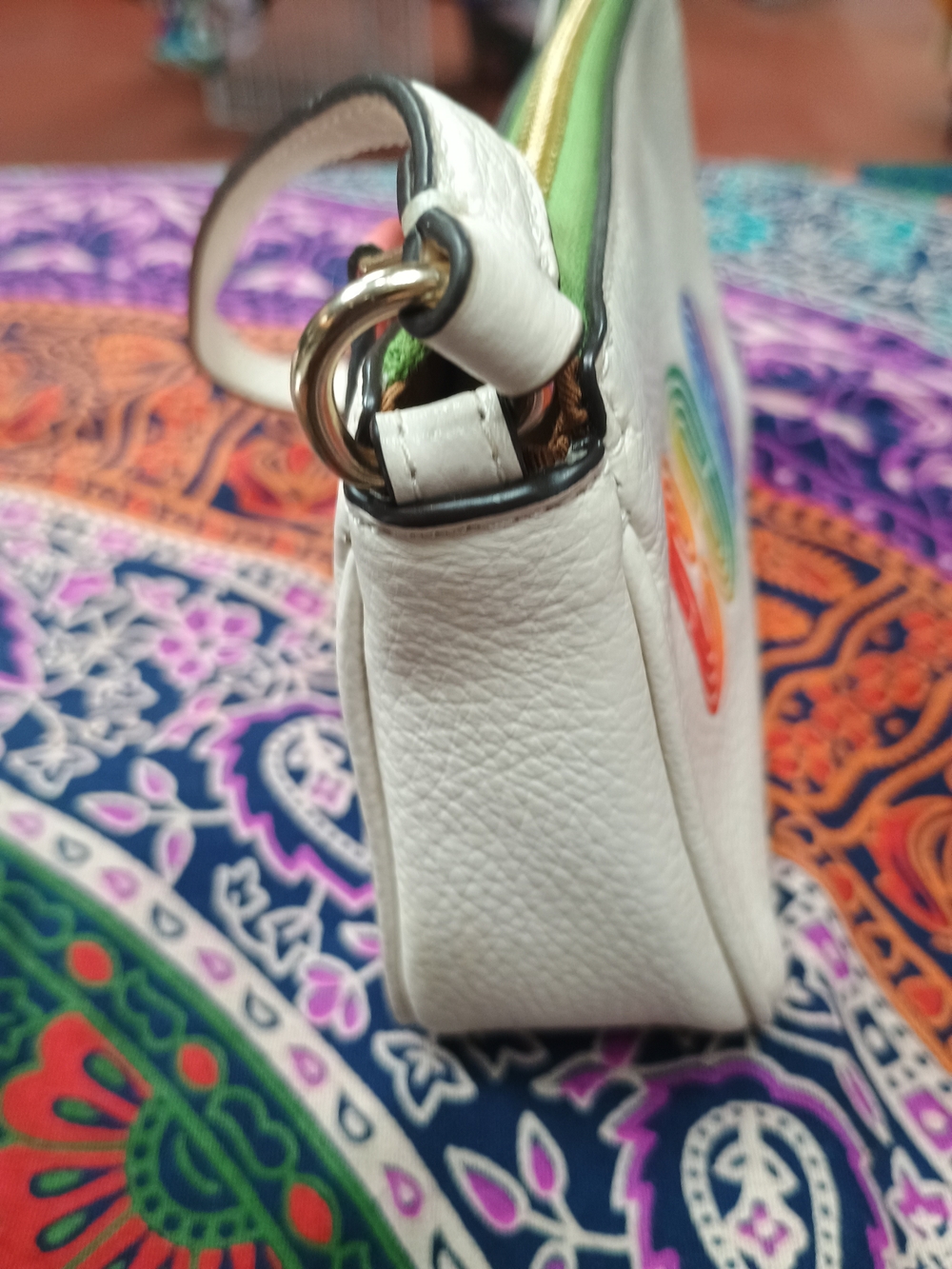 Coach White Nolita 19 Shoulder Bag with Rainbow Logo - Picture 3 of 6